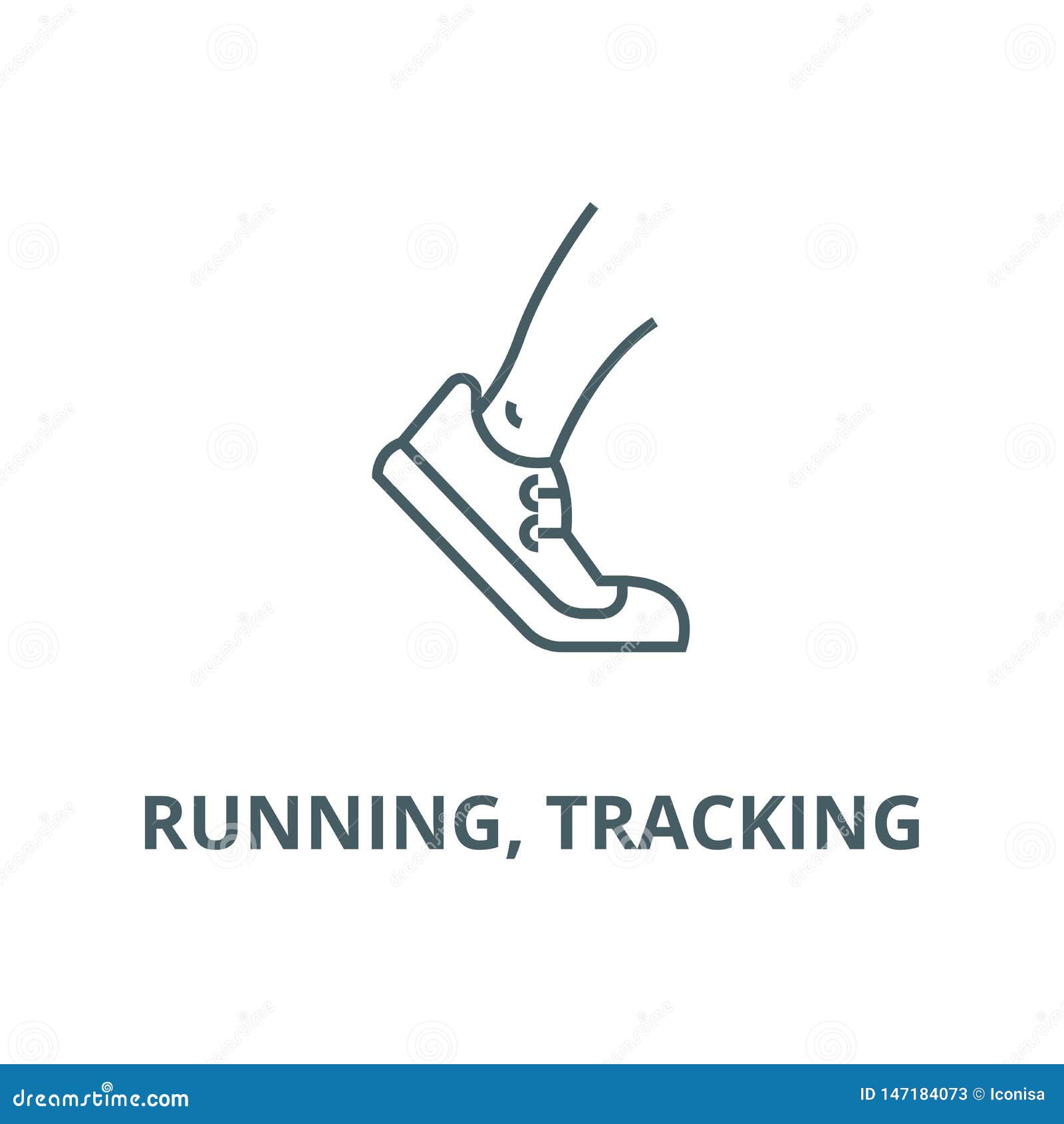 Running, Tracking Vector Line Icon, Linear Concept, Outline Sign ...