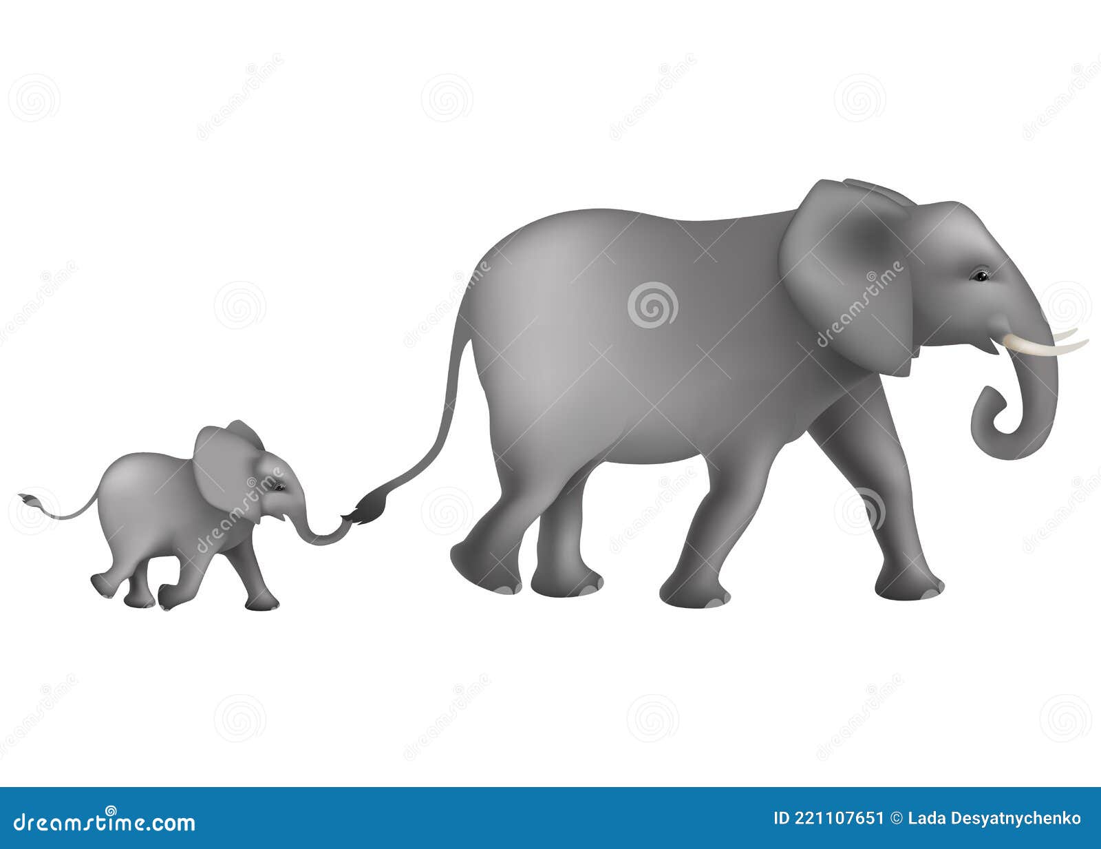 African Elephants At The Watering Hole. Grass, A Large Lake, Doum Palm