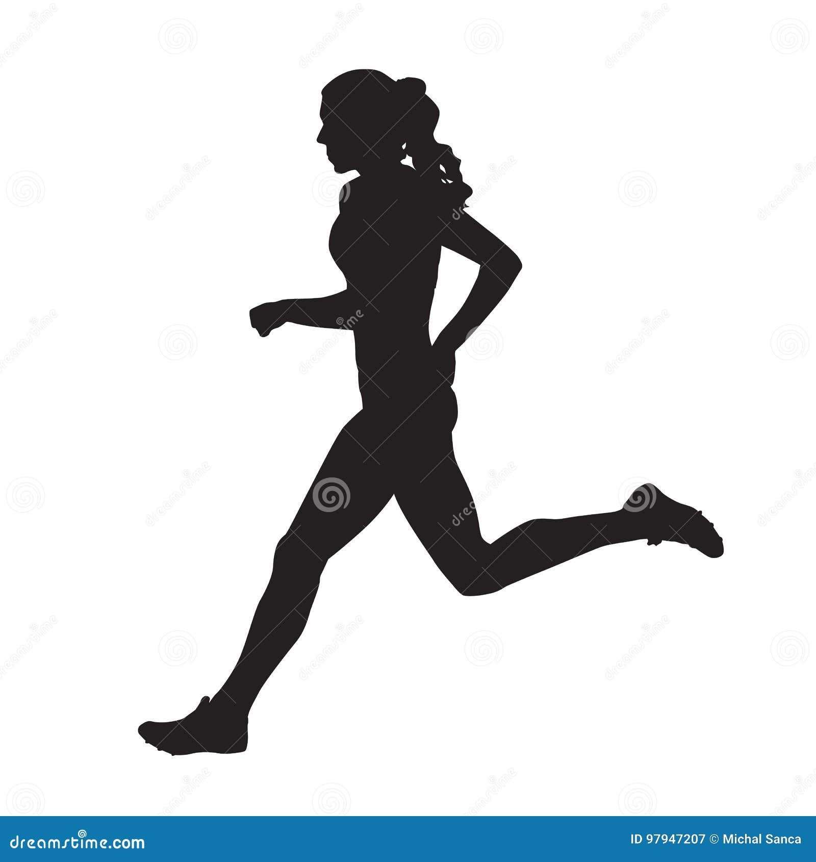 Download Running Woman Side View Vector Silhouette Stock Vector - Illustration of female, black: 97947207