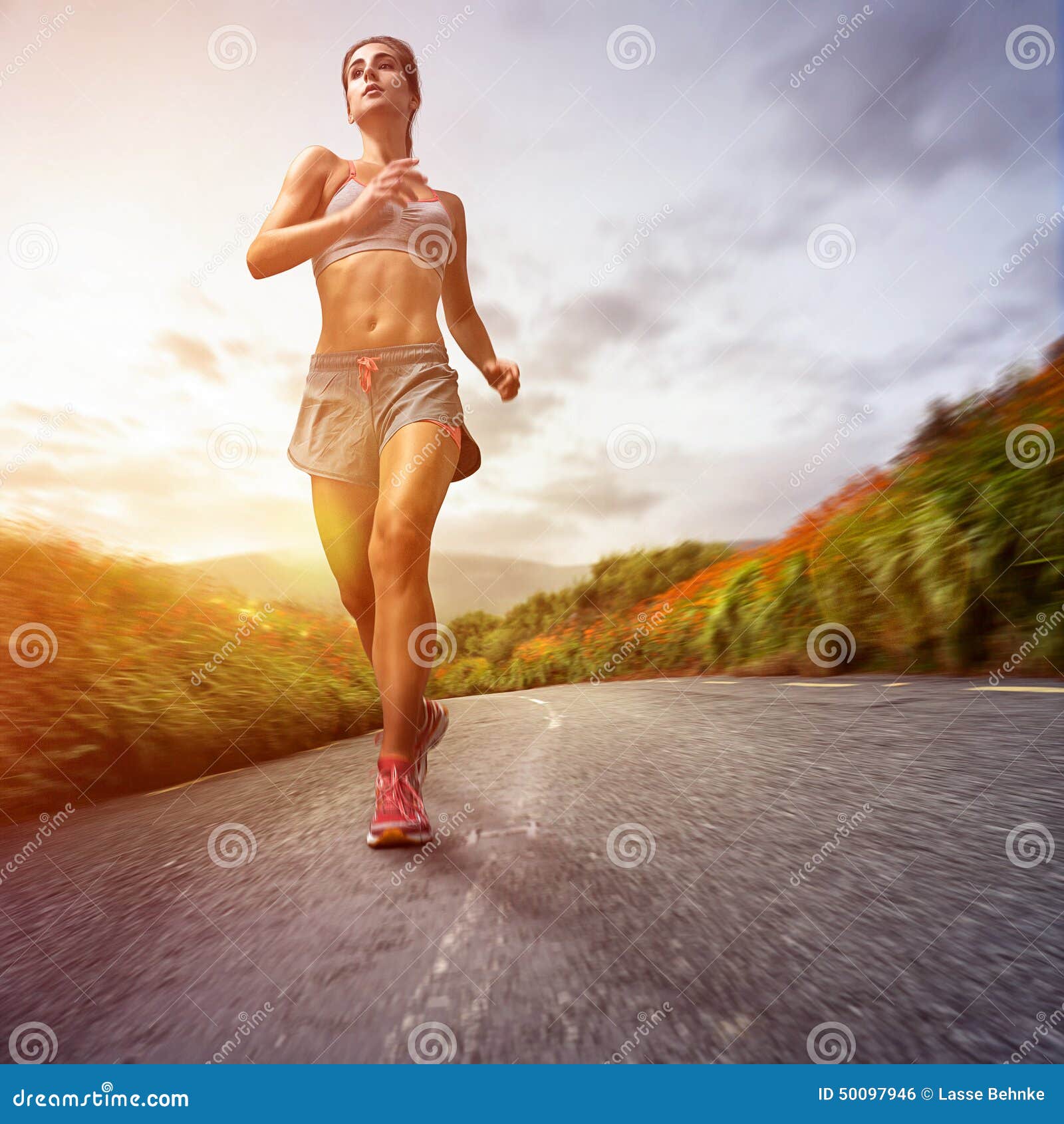 Woman Jogging On A Rural Road At Sunset In A Closeup Shot Photo Background  And Picture For Free Download - Pngtree