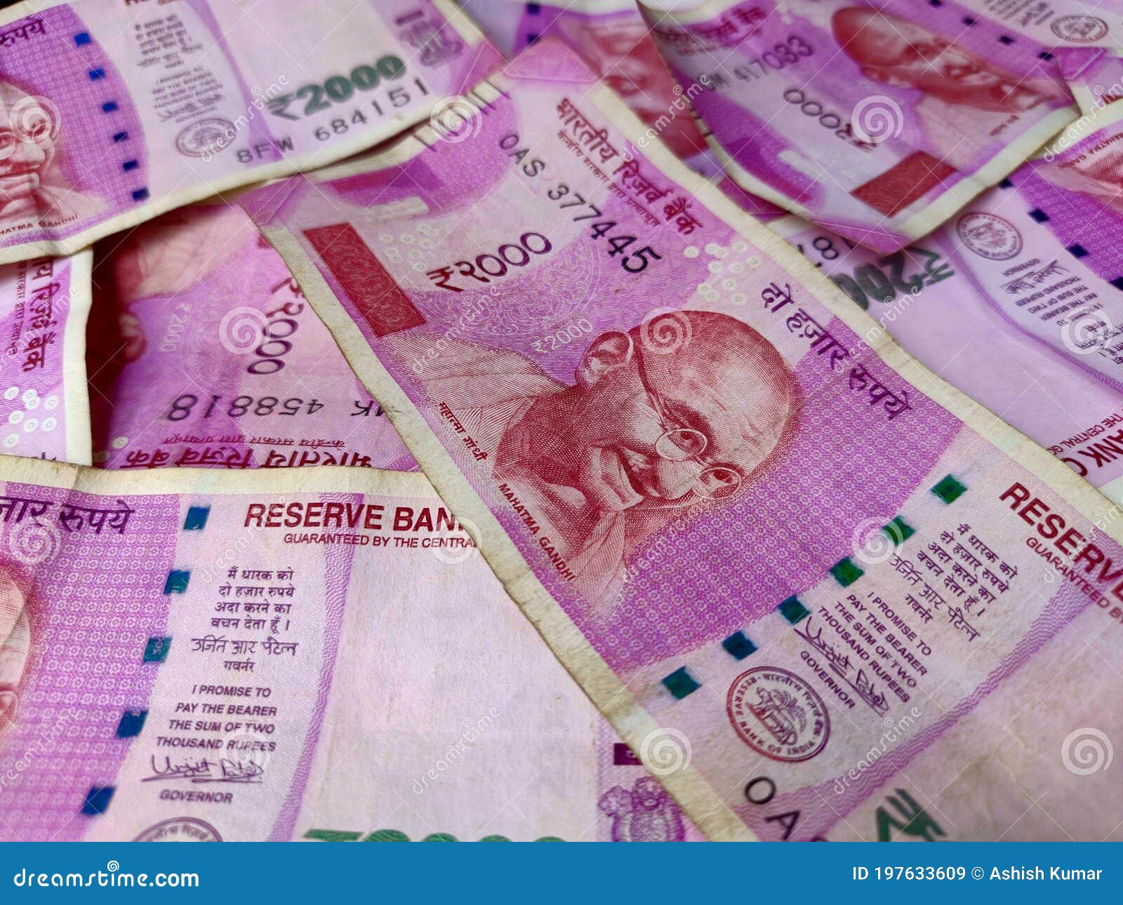 2000 Rupees New Indian Currency Note Background Stock Image Image of