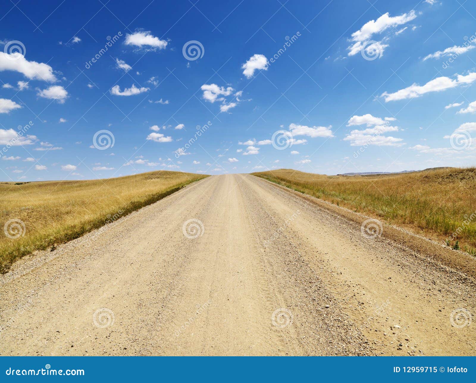 Rural Dirt Road through Grassland Stock Image Image of clouds