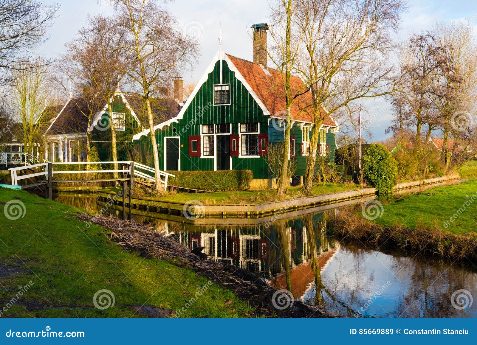 Rural Dutch Scenery in Zaanse Schans Village Editorial Stock Image ...