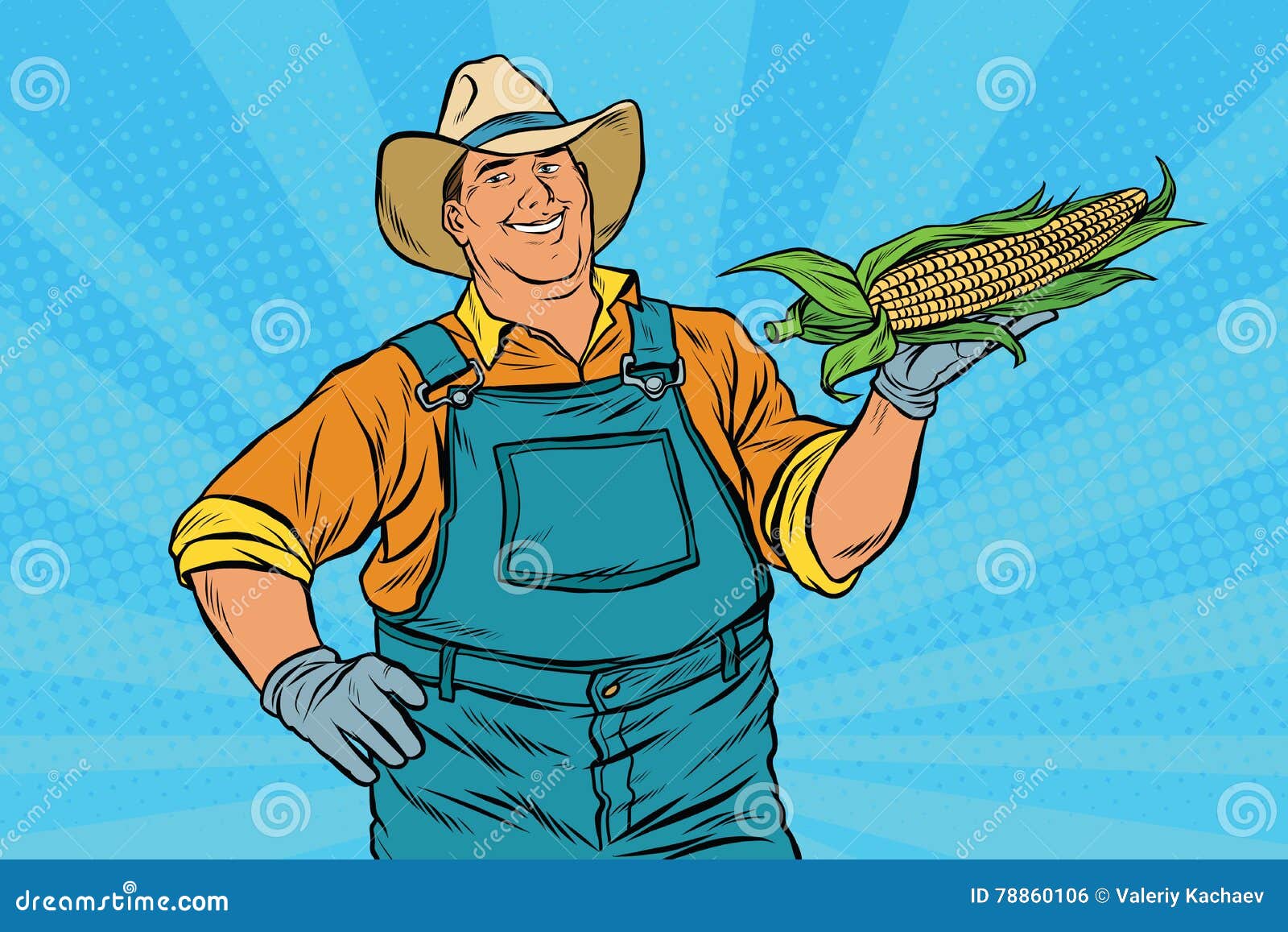 rural farmer with an ear of corn