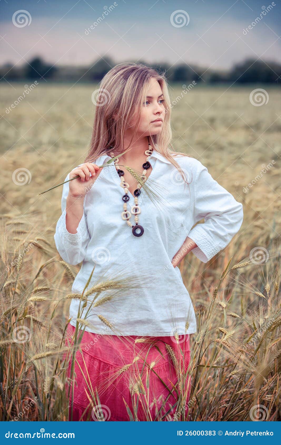 Rural girl in field stock image. Image of human, portrait 26000383