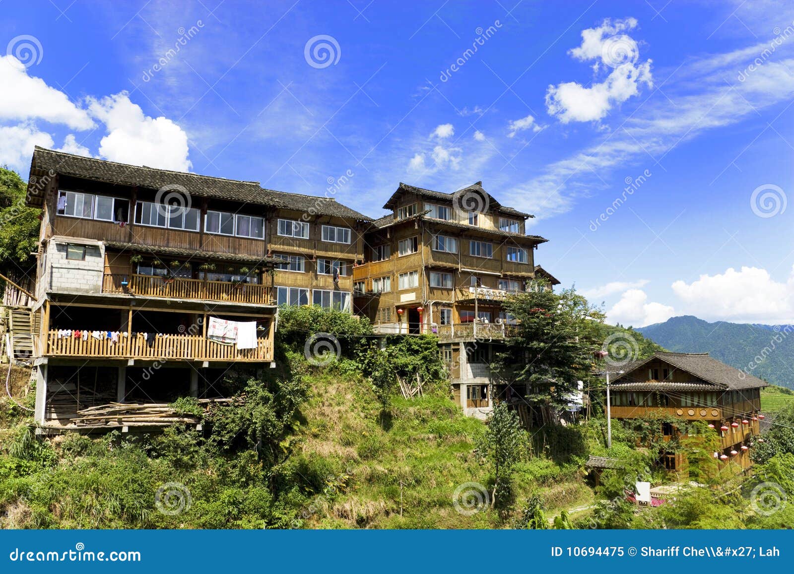 Rural Highland China stock image. Image of style, building 10694475