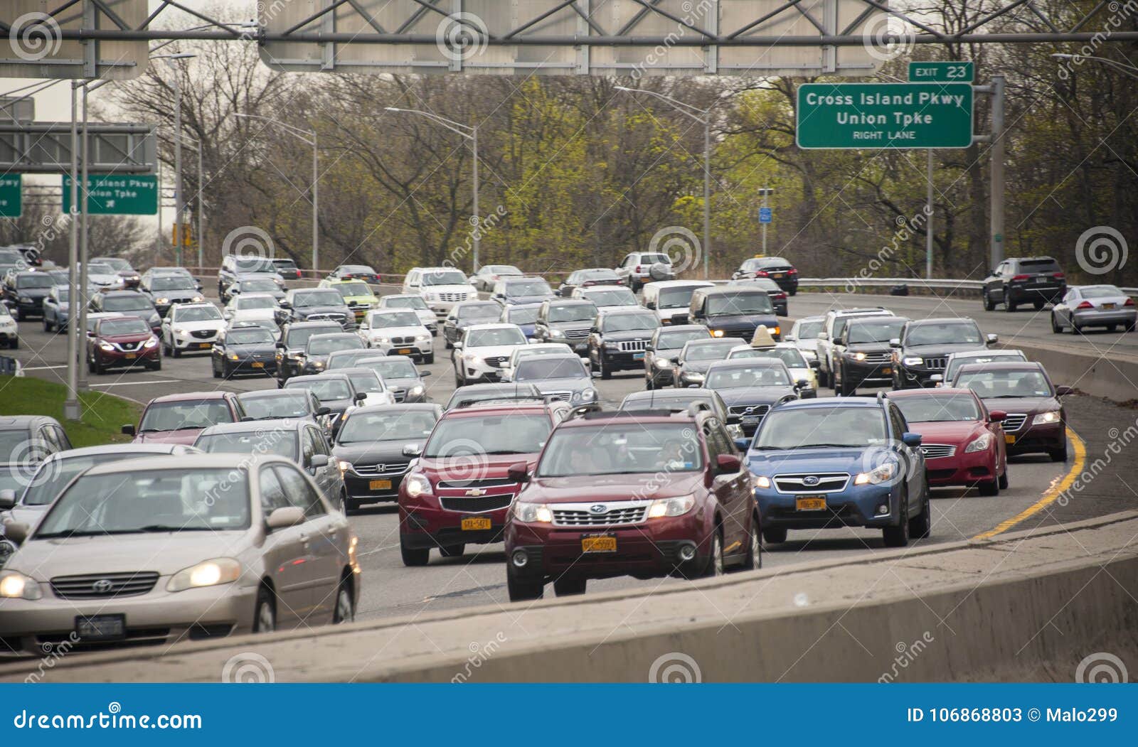 Rush Hour Traffic on the Grand Central Parkway in New York City