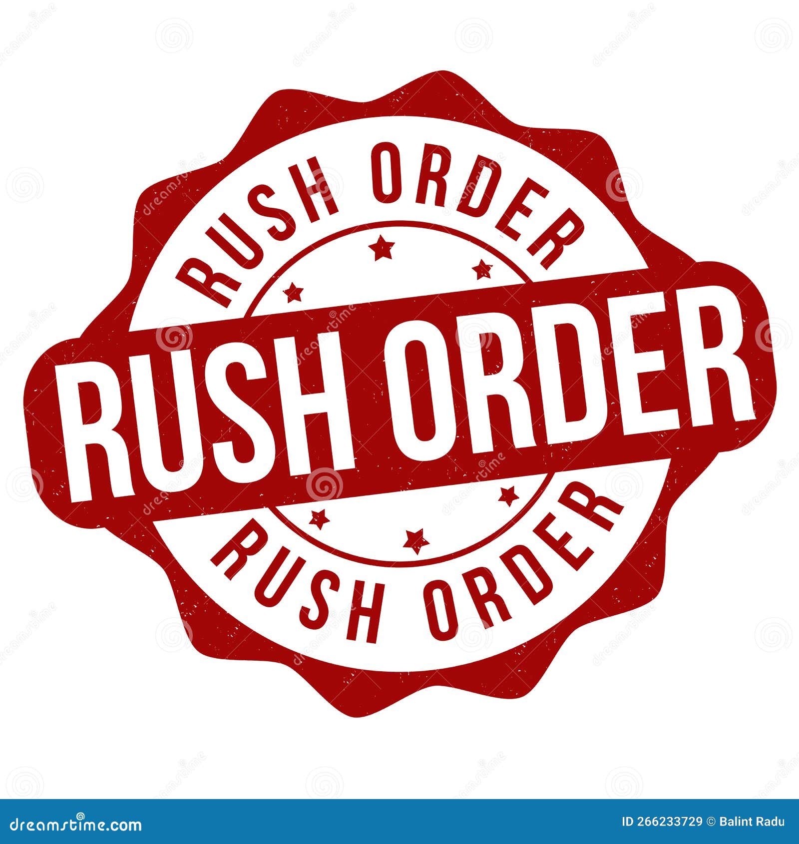 rush order label or stamp