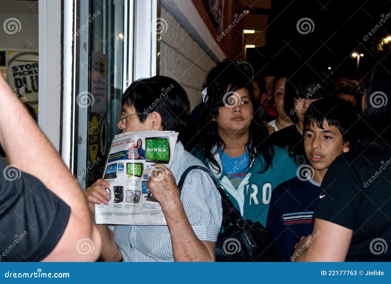 Rush Into Store On Black Friday Editorial Stock Photo - Image of rush