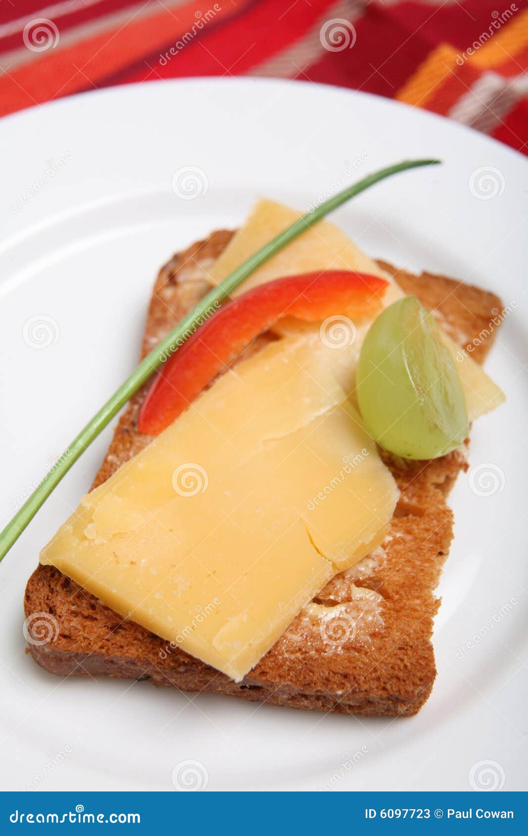 Rusk with dutch cheese stock image. Image of grape, butter 6097723