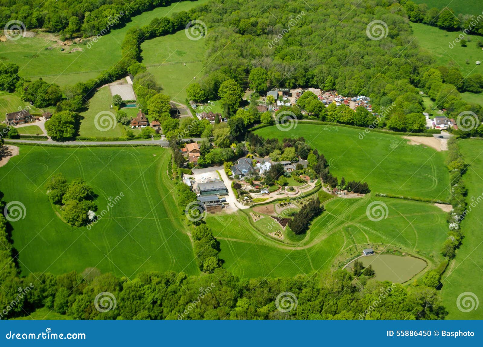 russ hill, surrey, aerial view