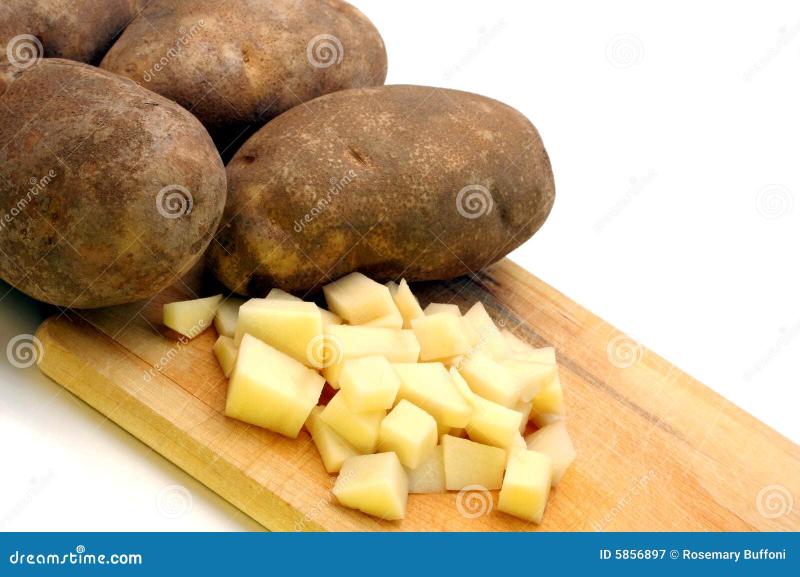 russet potatoes whole and sliced