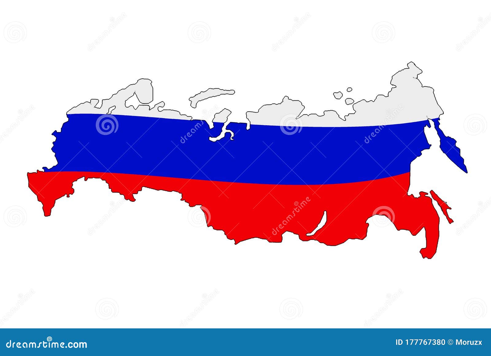 Contour conditional map of Russia in the colors of the Russian flag. Flat  map of the borders of the Russian Federation. Scalable design Stock Vector  Image & Art - Alamy