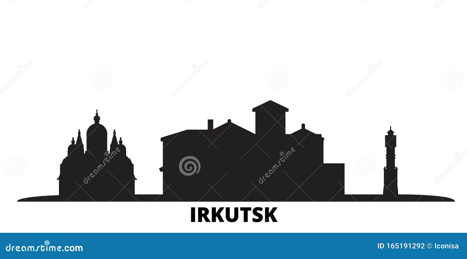 Russia Irkutsk City Skyline Isolated Vector Illustration Russia