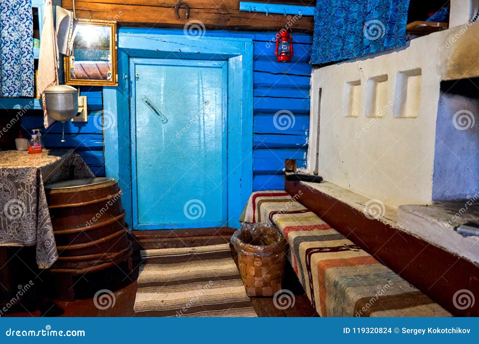 Russia. Interior Decoration of the Room in the Village of Kinerma ...