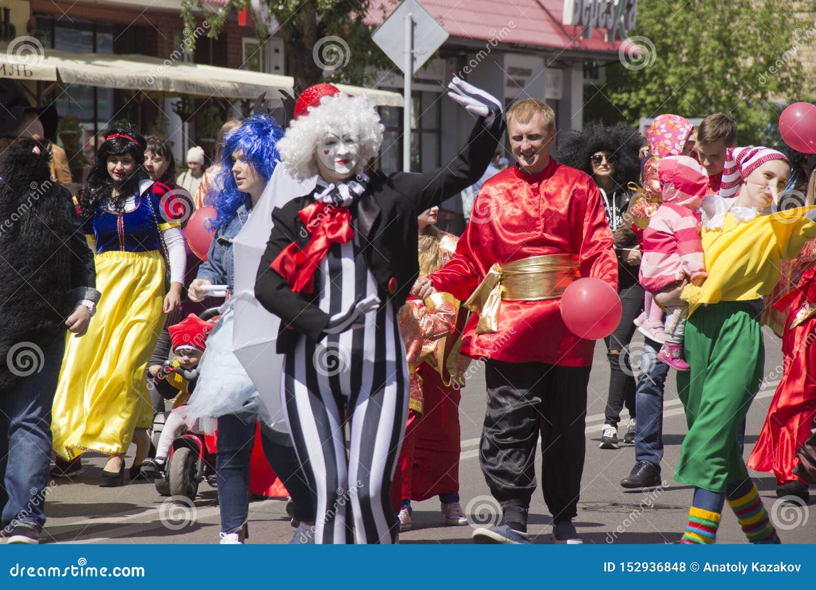 Russia, Krasnoyarsk, June 2019: People in Fancy Dress at a Children`s