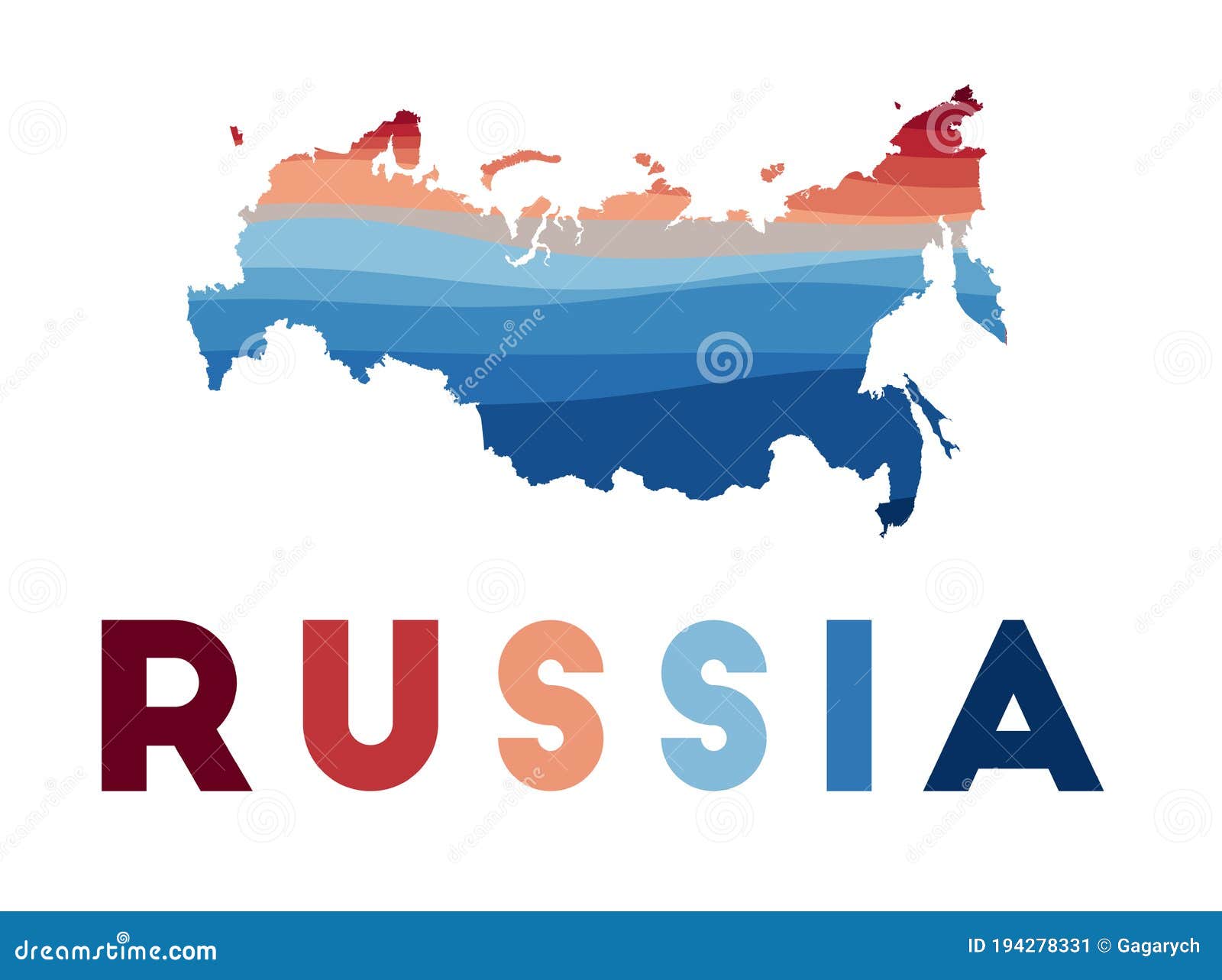 Russia map with flag Royalty Free Vector Image