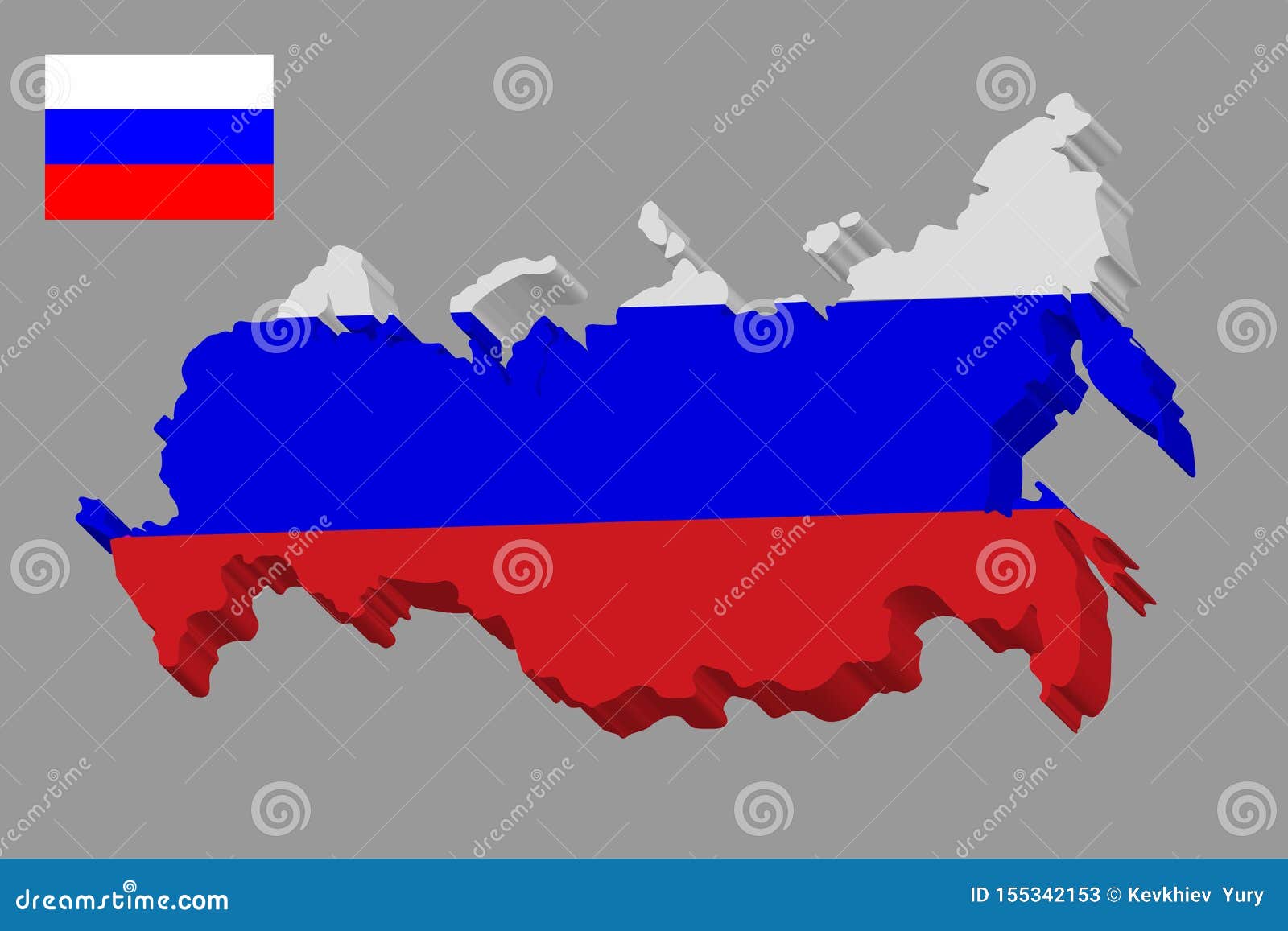 Premium Vector  Russia 3d map with national flag