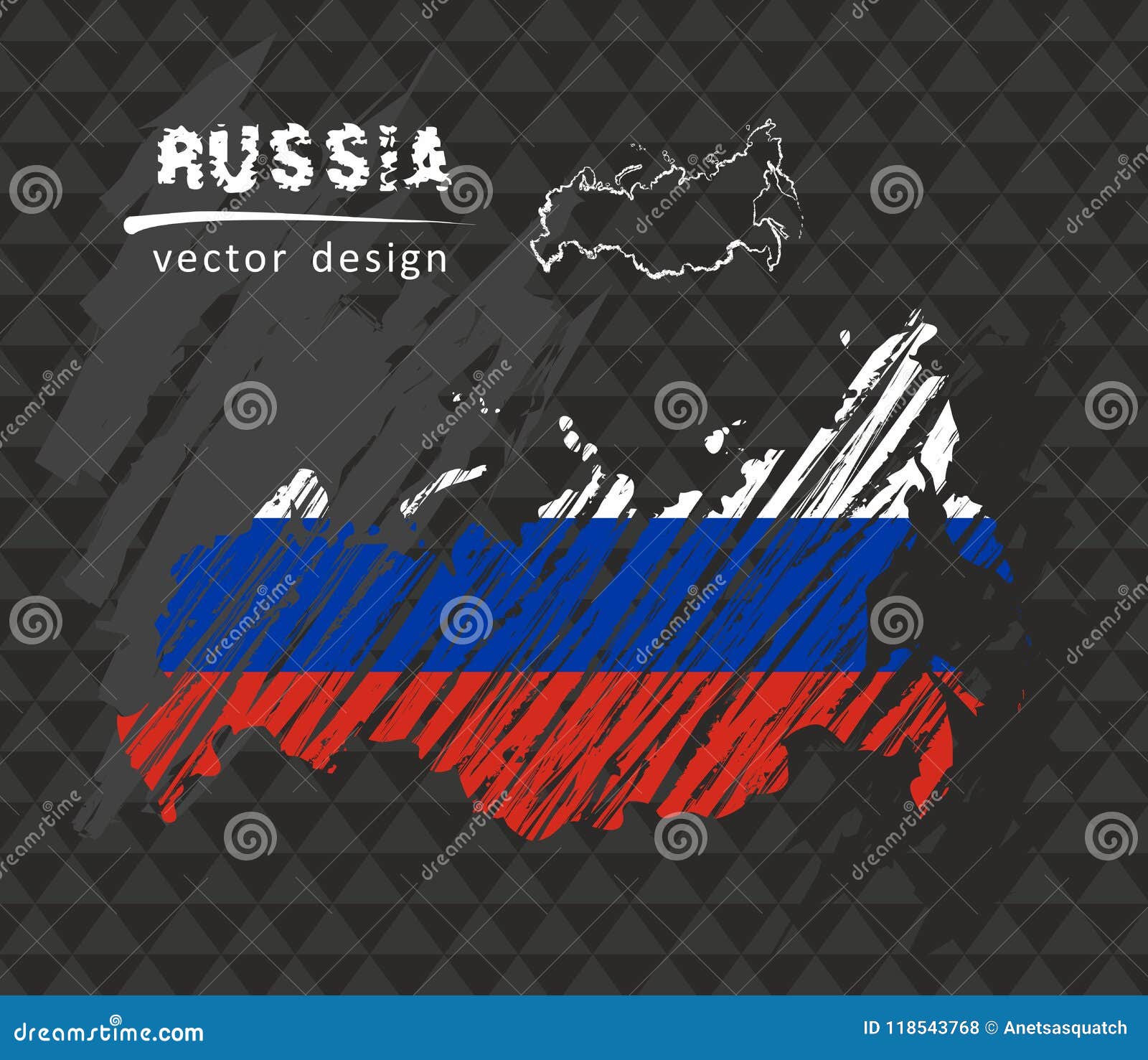 Map of Russia flag: Russia map with flag inside