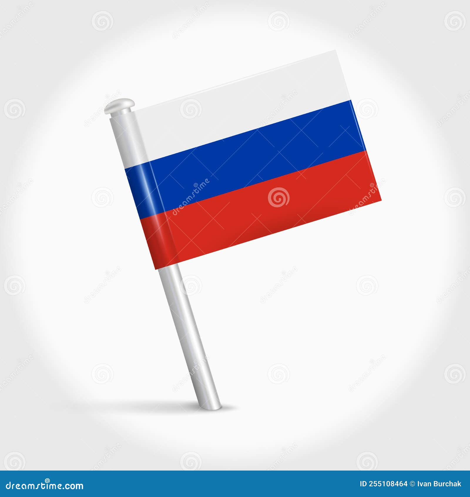 Russia flag & map - Russia - Pin