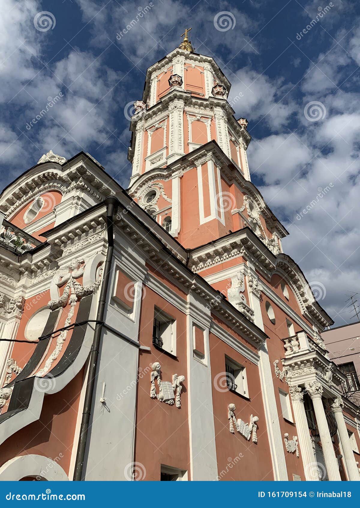 russia, moscow, church of  archangel gabriel, menshikov tower. early 18th century