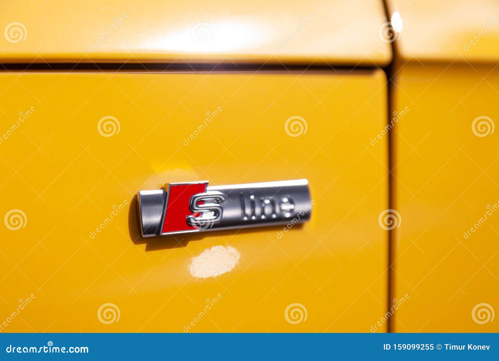 Russia Moscow 2019-06-17 Closeup Emblem on the Back of Audi TT S Line Brand  Logo on Yellow Car Editorial Photo - Image of modern, closeup: 164936111