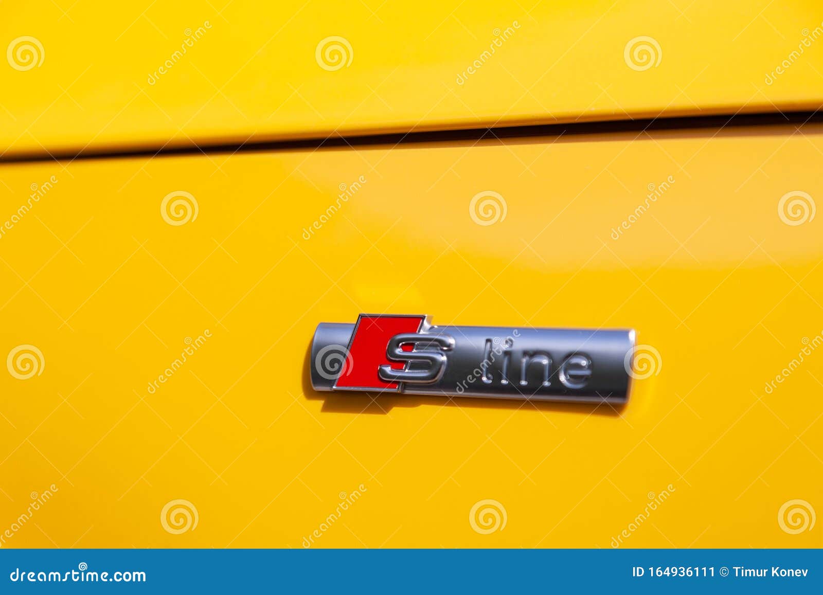 Russia Moscow 2019-06-17 Closeup Emblem on the Back of Audi TT S Line Brand  Logo on Yellow Car Editorial Photo - Image of modern, closeup: 164936111