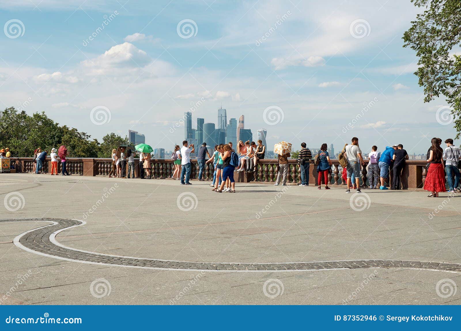 Russia. the Observation Deck on the Sparrow Hills in Moscow. 20 June