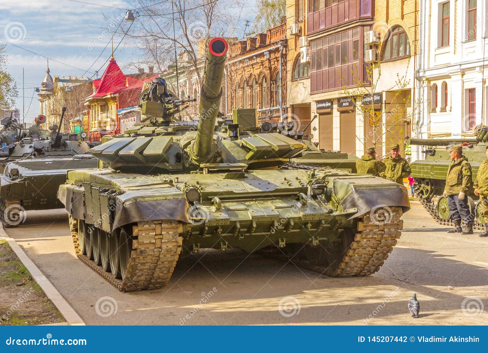 New Military Modified Russian Army Main Battle Tank T 72b3m In Green Camouflage At The City Street Editorial Photography Image Of Editorial Polygon