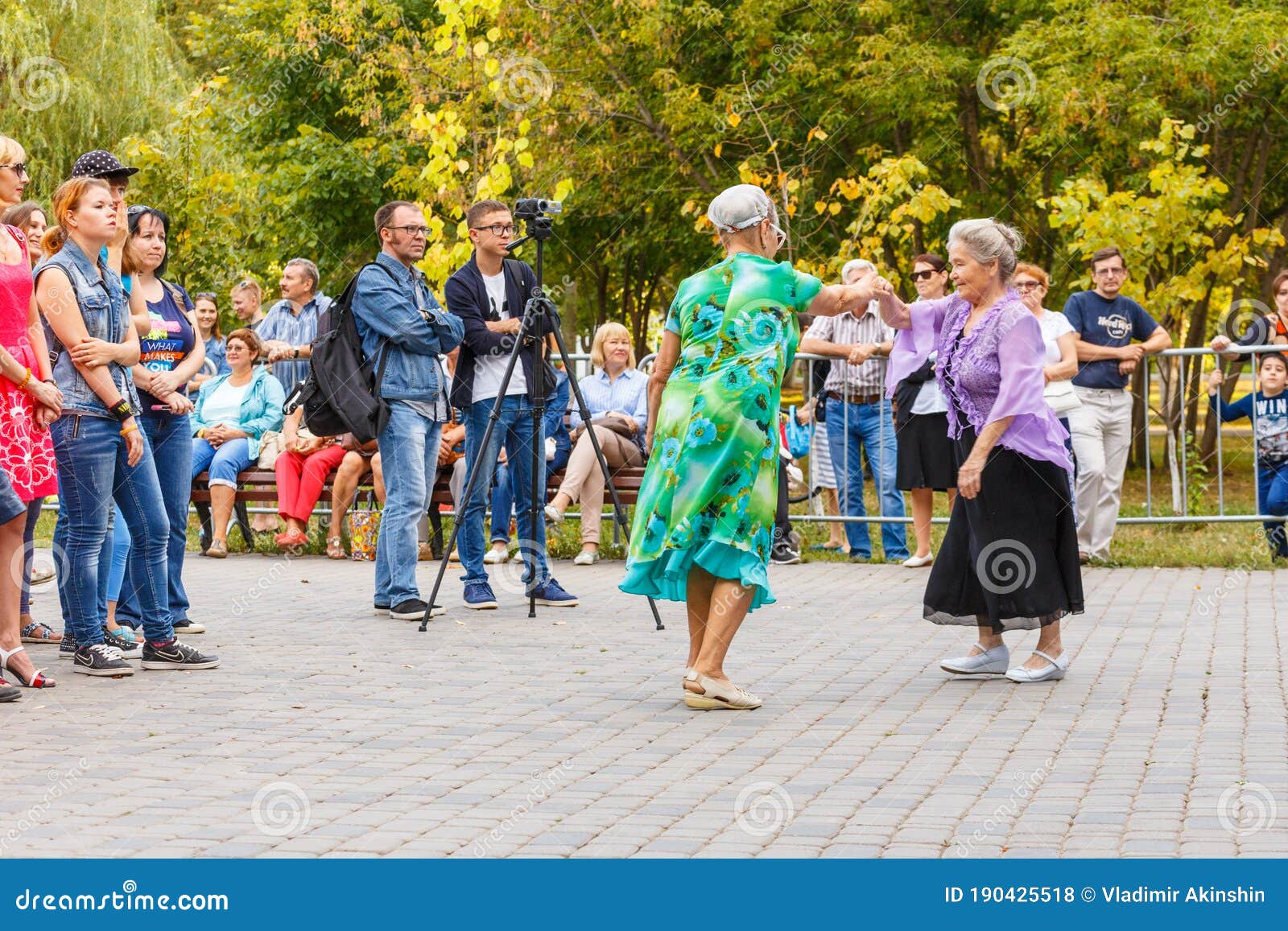 Elderly People are Dancing on the Dance Floor in the Park Editorial ...