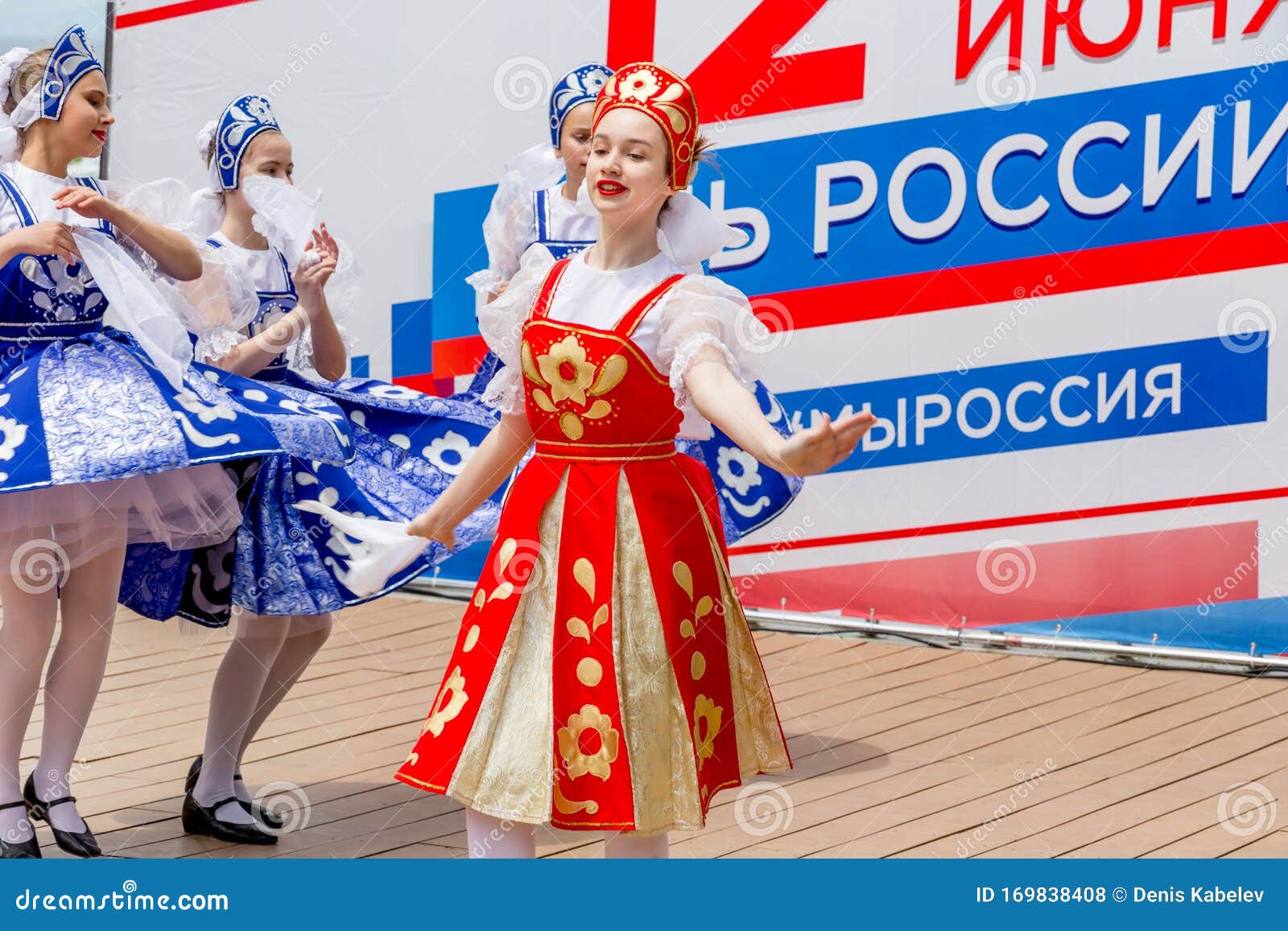 Russia Vladivostok 06 12 2018 Portrait Of Adorable Lady Weared In Traditional Russian Slavic