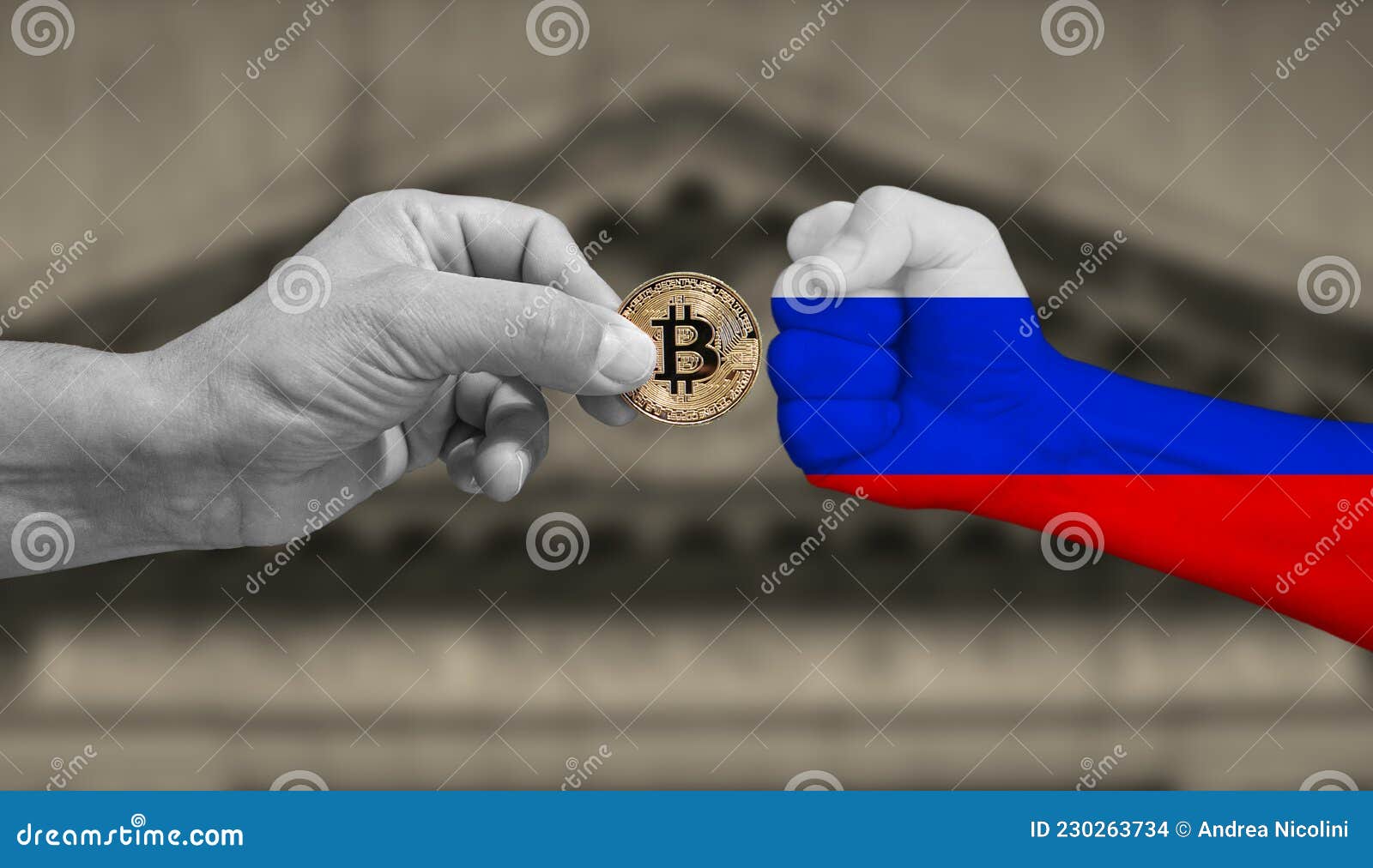 Russia Vs, Versus Bitcoin. Russia Ban Cryptocurrencies and Bitcoin Mining  Stock Photo - Image of illegal, attack: 230263734