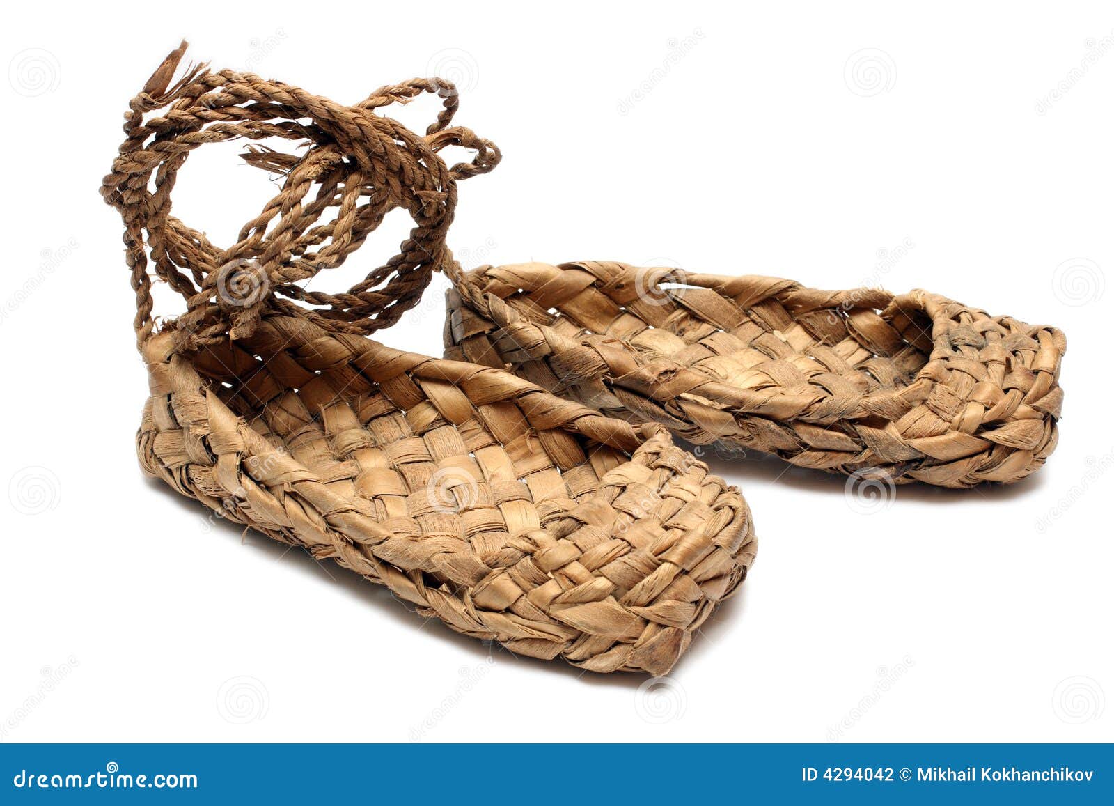 Russian Bast Shoes Isolated on White Stock Photo Image of culture