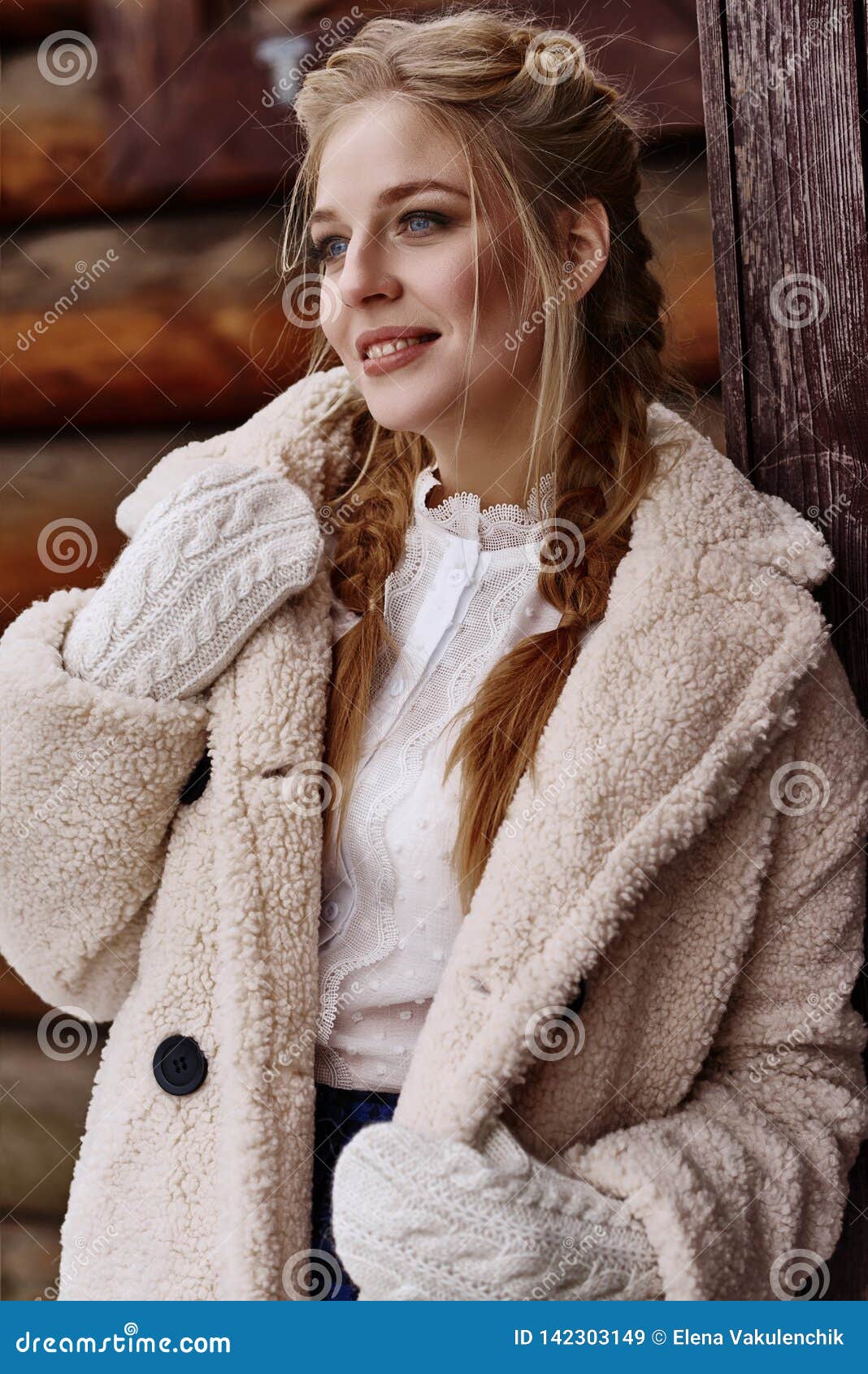 Russian Beautiful Girl At Winter Countryside Stock Image Image Of Girl Grunge 142303149