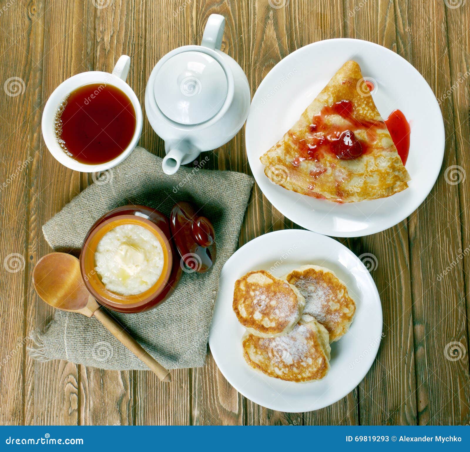 Russian breakfast stock image. Image of grain, cheese 69819293