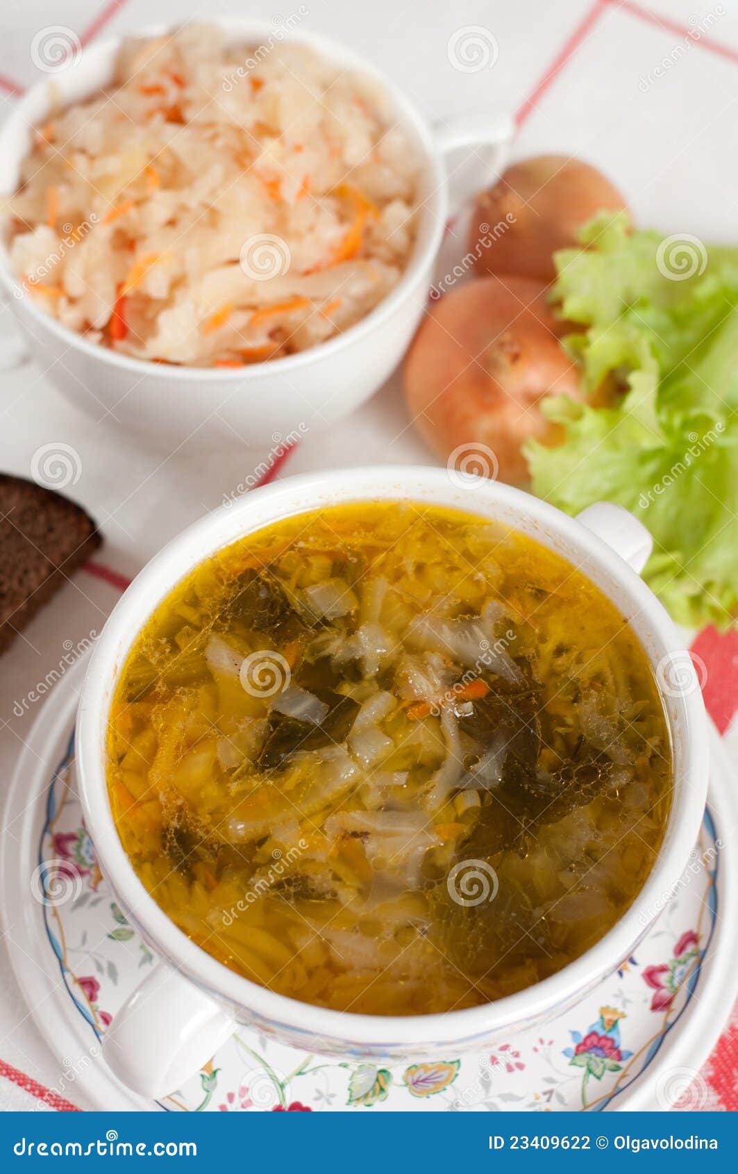 Russian Dish Sauerkraut Soup Stock Photo Image of tureen, bread