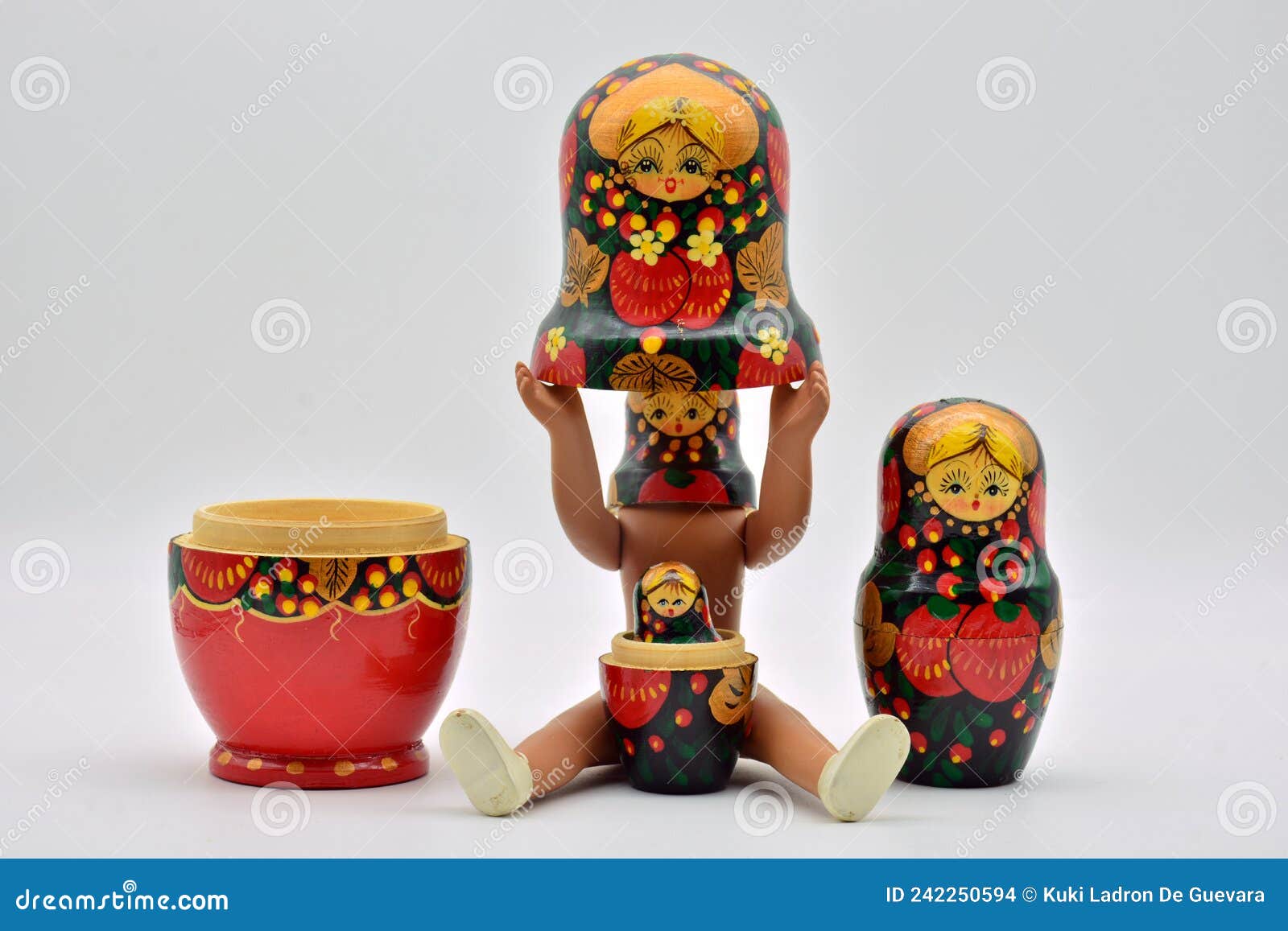 russian dolls, matryoshkas, put in different ways