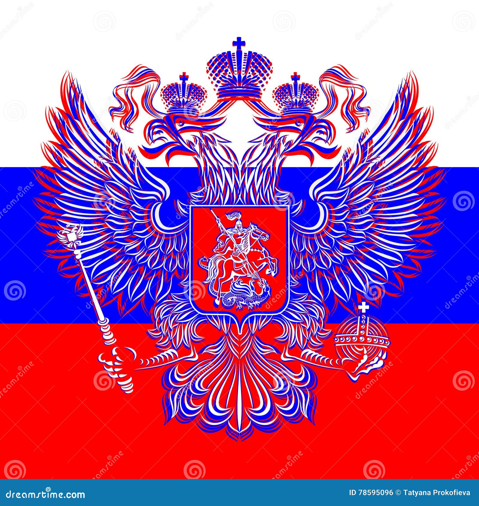 Russian Flag Russia Emblem Eagle Two Heads' Sticker