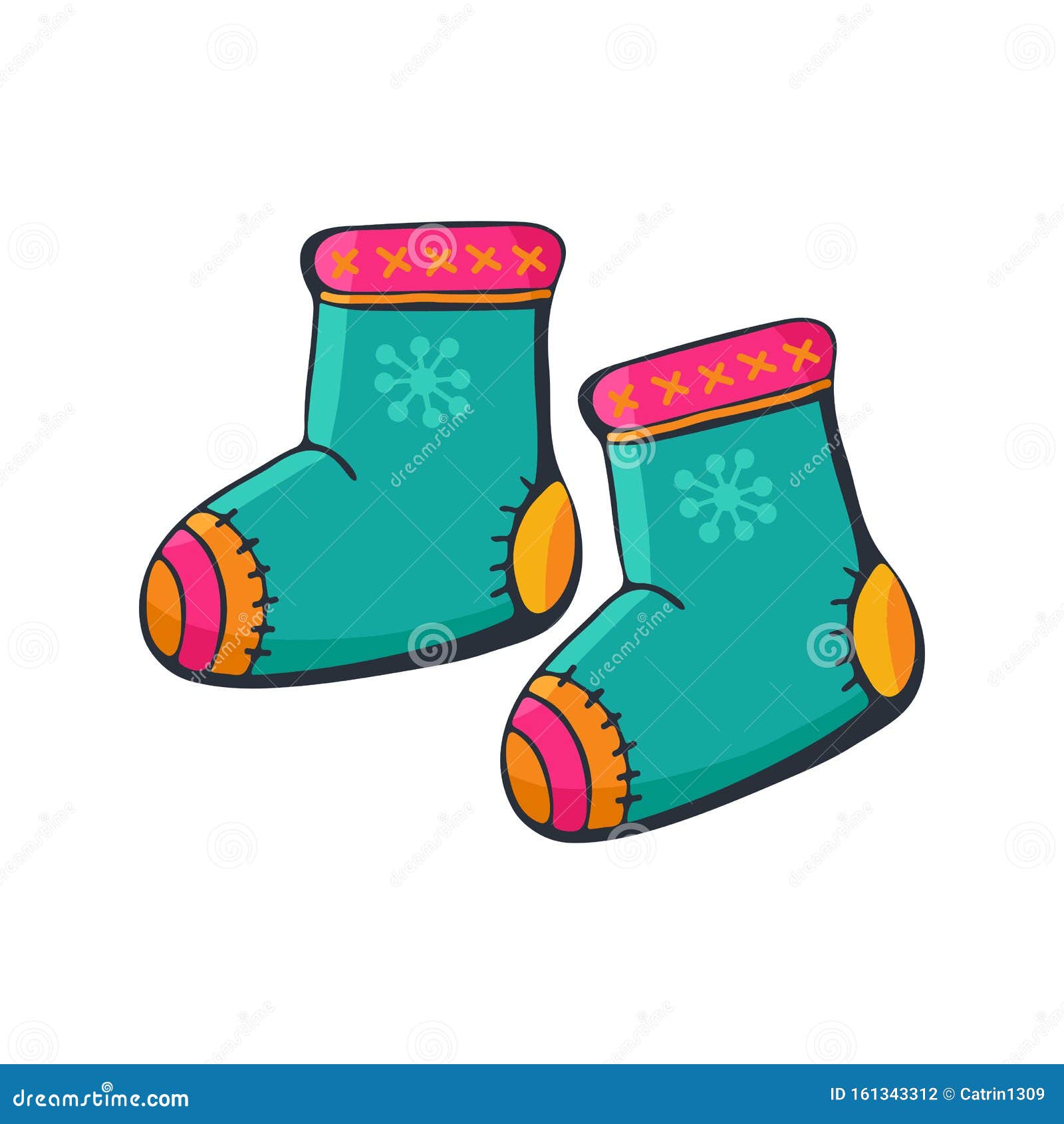Russian Felt Boots in Vector Isolated on White Background. Warm Winter ...