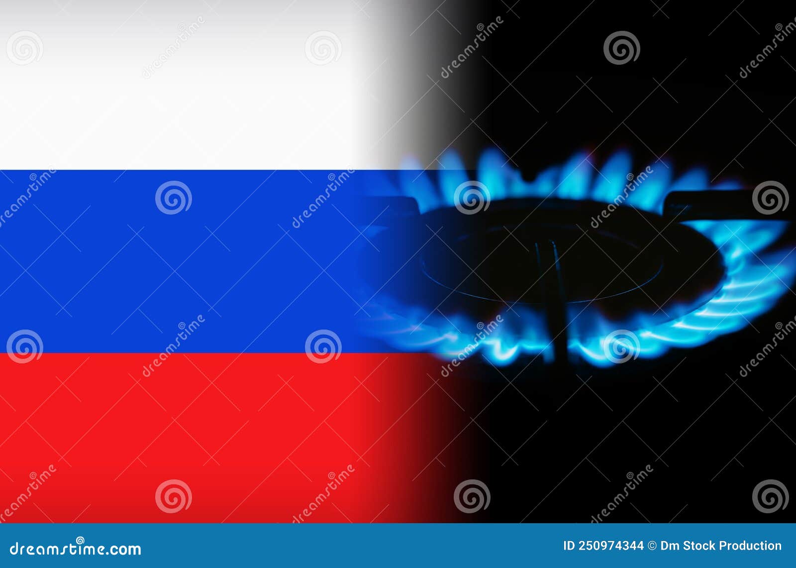 Russian flag and gas stock photo. Image of crisis, production 250974344