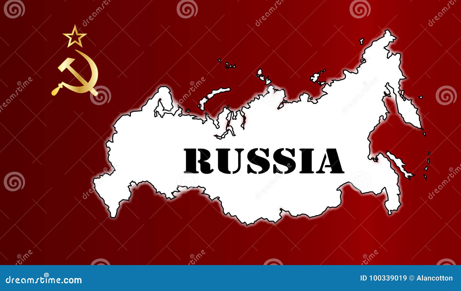 Russian Flag and Map stock vector. Illustration of international ...