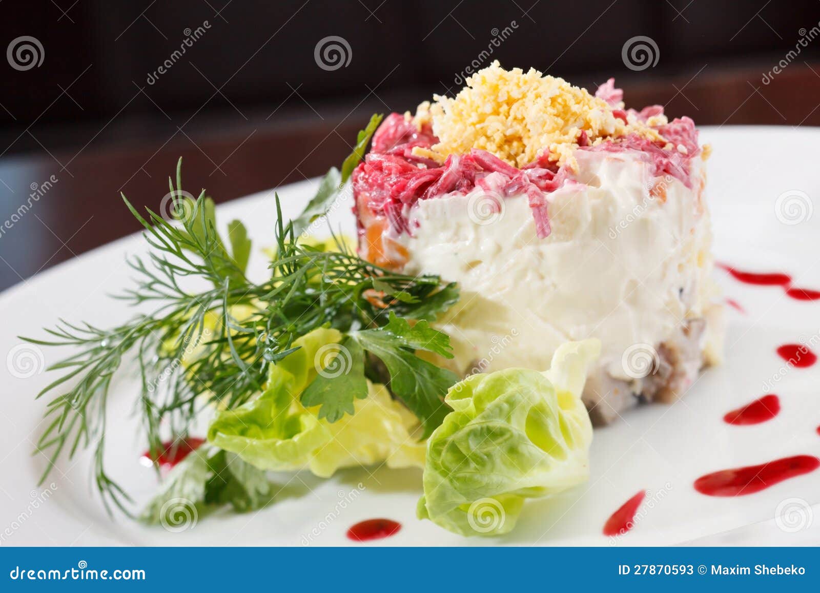Russian herring salad stock image. Image of lemon, cuisine 27870593