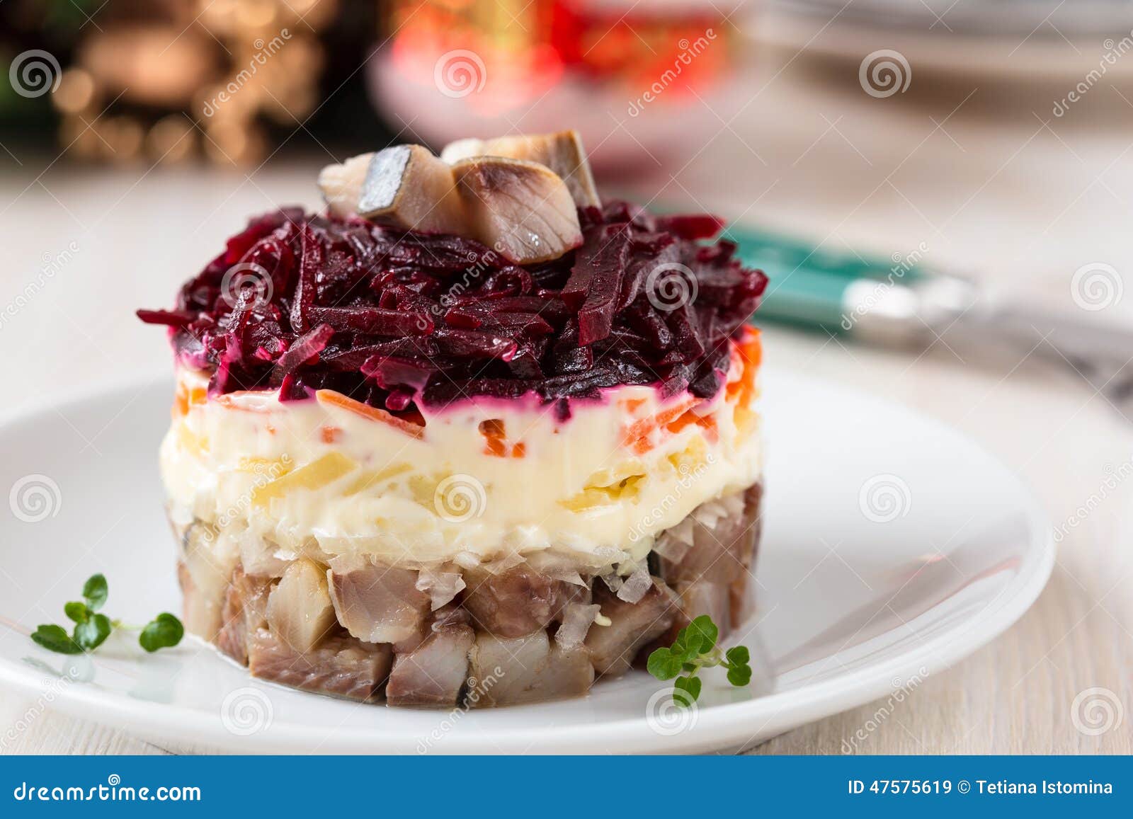 Russian herring salad stock image. Image of appetizer 47575619