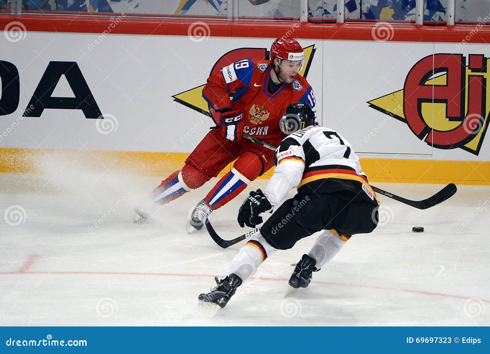 Russian Ice Hockey Team Playing Against Germany Editorial Stock Photo