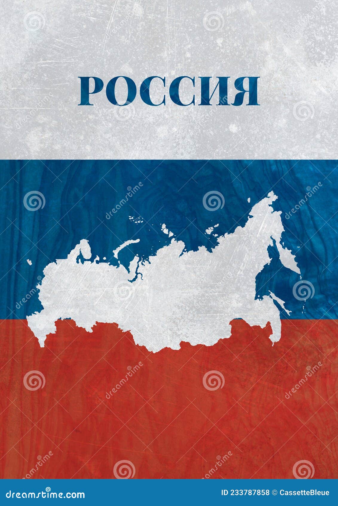 Russia Map with Russian Flag | Art Print