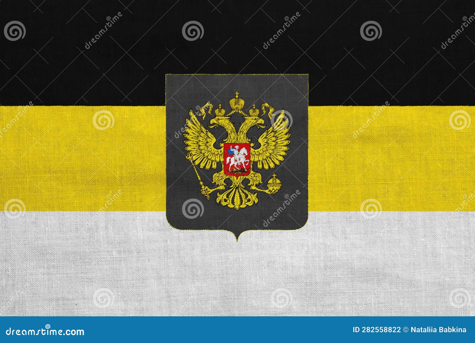 Russian Imperial Flag with a Double-headed Eagle. the First Official State  Flag of the Russian Empire and the Flag for Stock Photo - Image of texture,  fabric: 282558822