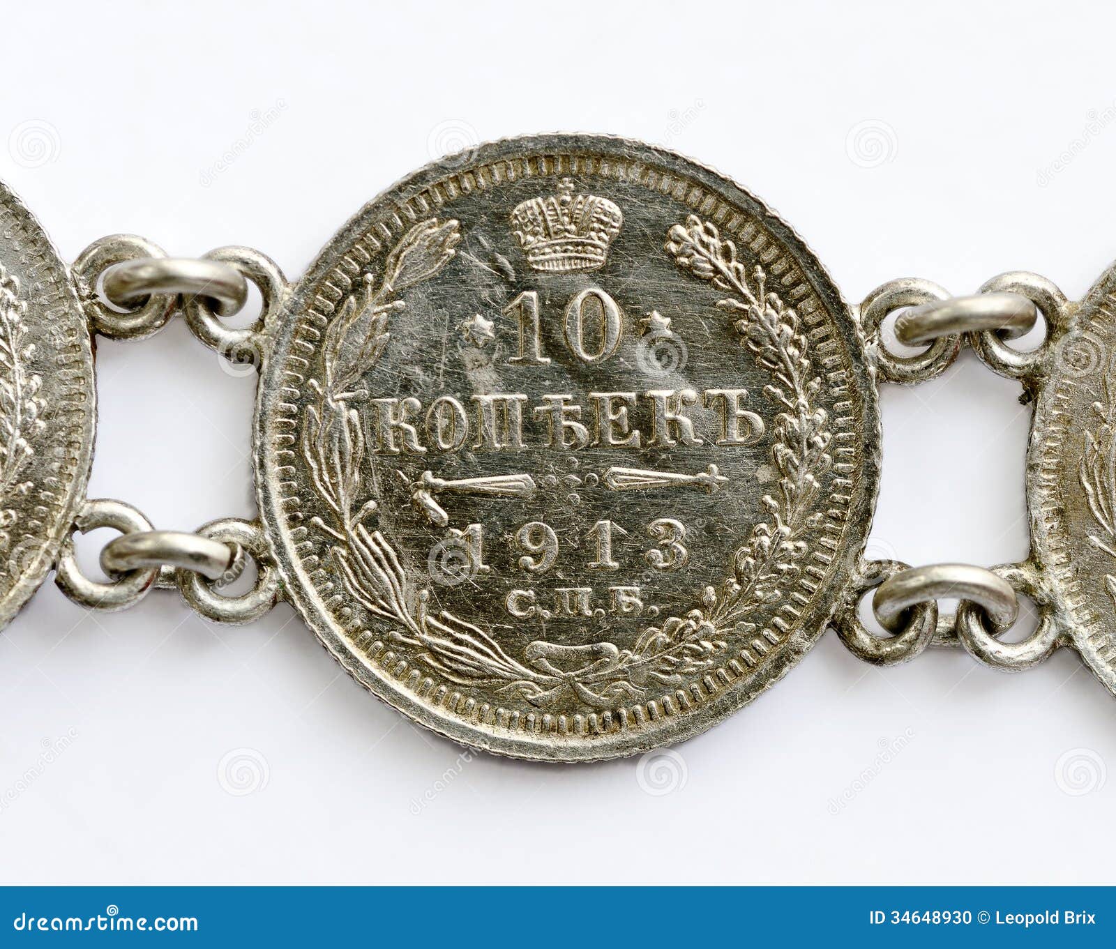 russian 10 kopecks silver-coin from 1913
