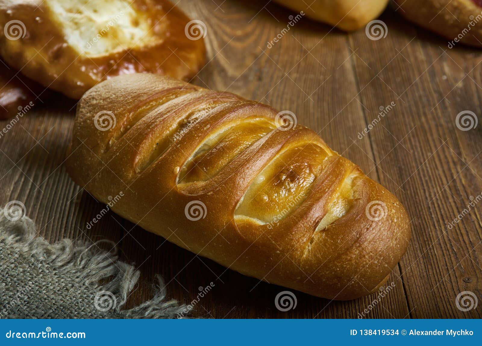 Festive Russian Pie Kurnik With Pancakes, Chicken And Potatoes, Cut Off  Piece With Layers Of Filling, Horizontal Stock Photo, Picture and Royalty  Free Image. Image 162527017.