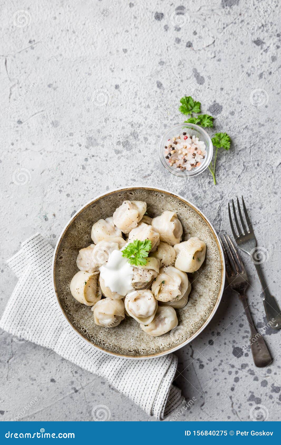 Russian Pelmeni Meat Dumplings Stock Image - Image of appetizer, dark ...
