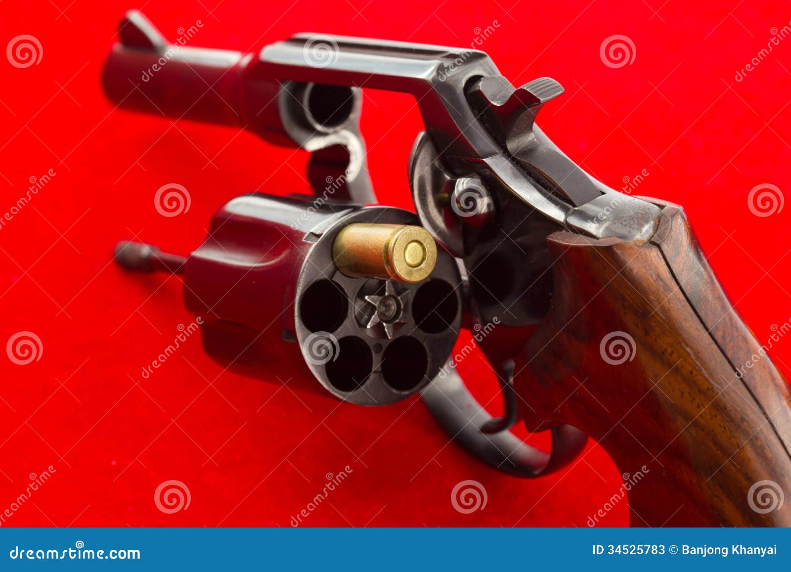 Revolver - russian roulette game - risk concept Stock Vector